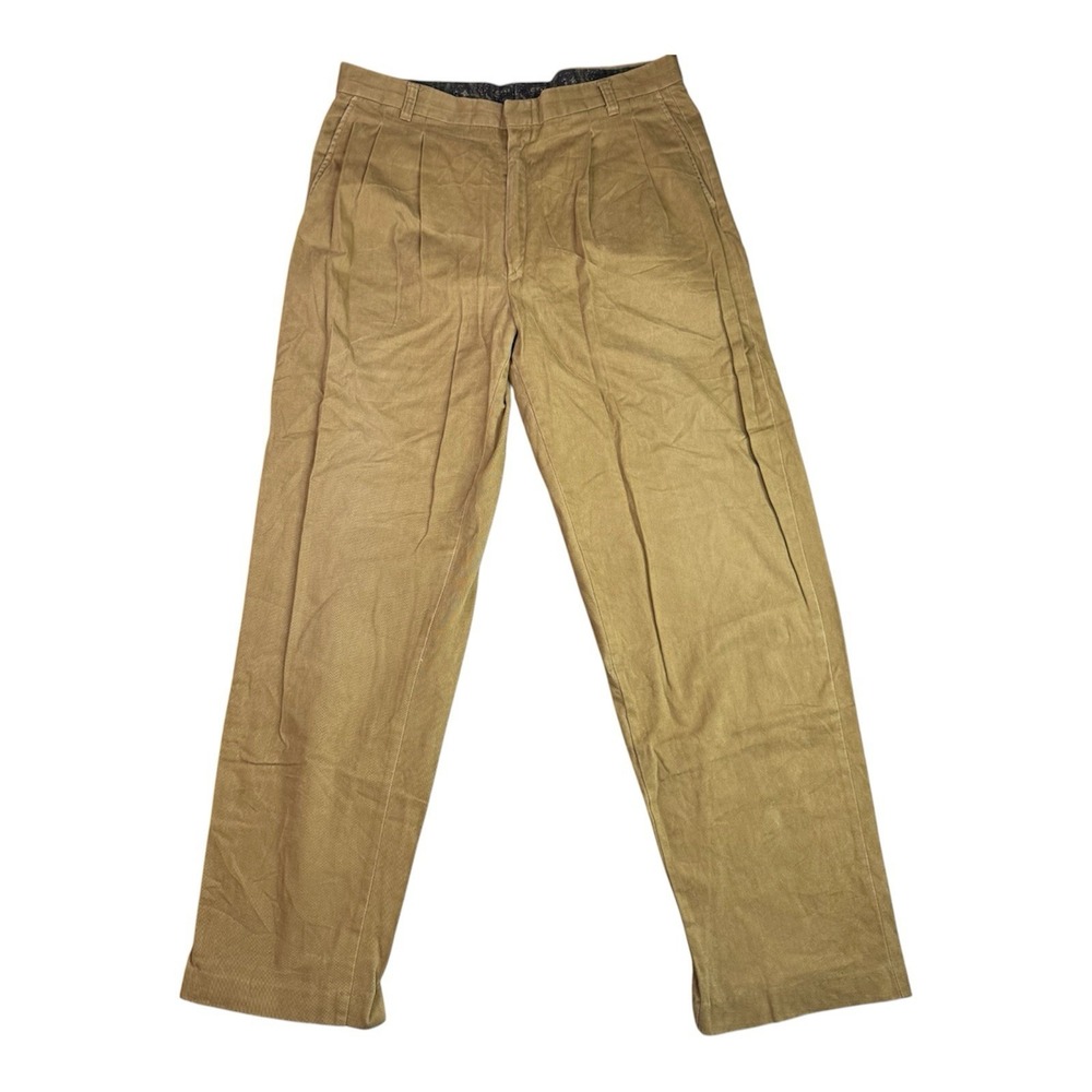 VTG‎ Britches Great Outdoors Khaki Pants 34x32 Heavy Weight Pleated Made In USA